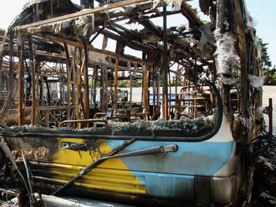 Πυρκαγιά σε λεωφορείο της ΕΘΕΛ Πυρκαγιά σε λεωφορείο της ΕΘΕΛ