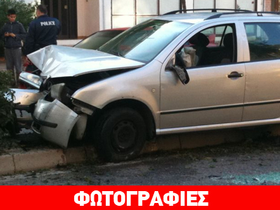 Αυτοκίνητο «καρφώθηκε» πάνω σε κολόνα