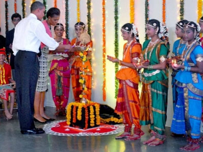 Ινδικός χορός από το ζεύγος Ομπάμα