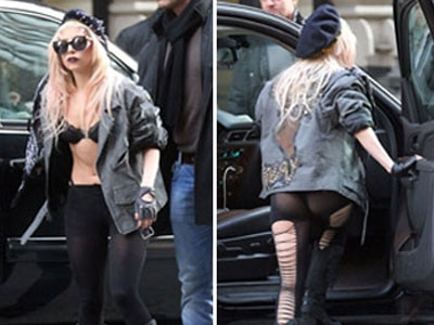 Η Lady Gaga ημίγυμνη μέσα στο κρύο
