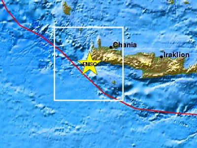 Σεισμός 4,9 Ρίχτερ στην Κρήτη