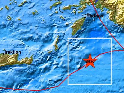 Σεισμός 5,4 Ρίχτερ νότια της Ρόδου