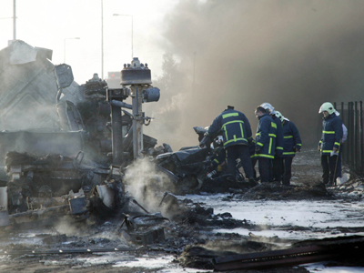 Ανατροπή βυτιοφόρου που μετέφερε ασετόν στη Θήβα