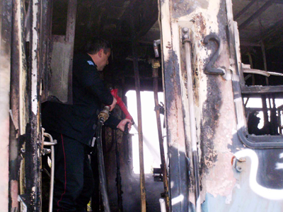 Φωτιά σε βαγόνι τρένου