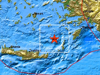 Σεισμός 4,2 Ρίχτερ μεταξύ Κρήτης και Καρπάθου