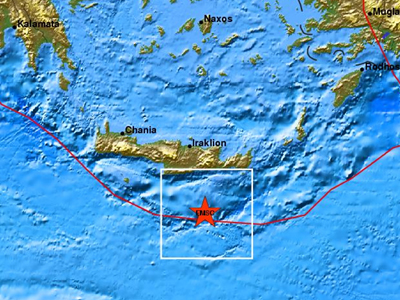 Σεισμός 4,7 Ρίχτερ νότια της Κρήτης