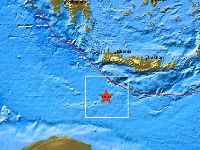 Σεισμός 4,5 Ρίχτερ ανοικτά της Κρήτης