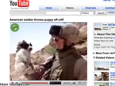 Πεζοναύτες πέταξαν σκυλί από λόφο για πλάκα