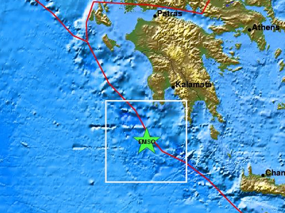 Σεισμός 4,7 Ρίχτερ νότια της Πελοποννήσου