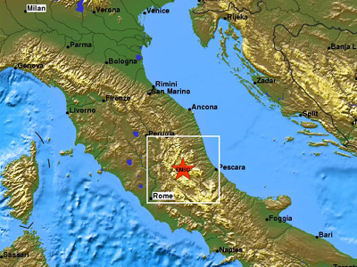 Σεισμική δόνηση κοντά στη L’ Aquila της Ιταλίας