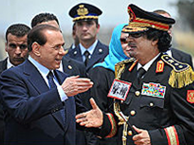 Ο Muammar Gaddafi για πρώτη φορά στη Ρώμη