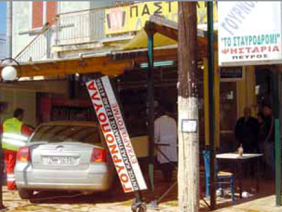 Αυτοκίνητο «μπούκαρε» σε ψητοπωλείο