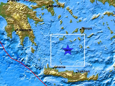 Σεισμός 4,7 Ρίχτερ μεταξύ Μήλου και Κρήτης