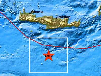 Σεισμός 4,7 Ρίχτερ ανοικτά της Κρήτης