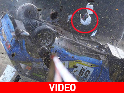 Οδηγός ράλι βγήκε σώος από σφοδρή σύγκρουση