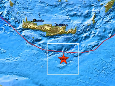 Σεισμός 4,6 νότια της Κρήτης