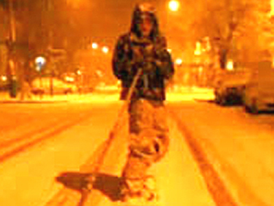 Έκανε σκι… σε κεντρική λεωφόρο