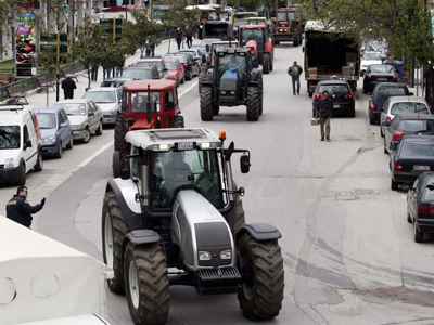 Πορεία αγροτών με τρακτέρ στο Κιλκίς