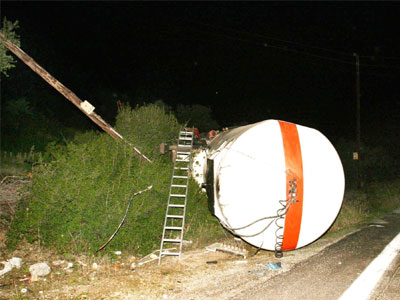 Ανατράπηκε βυτιοφόρο κοντά στο Διδυμότειχο