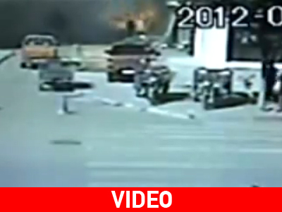 Έκρηξη αγωγού φυσικού αερίου on camera