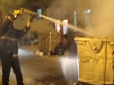 Φωτιά σε κάδους στη Θεσσαλονίκη