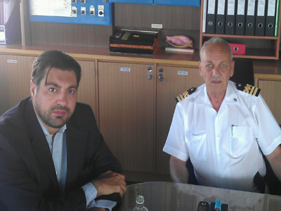 Συνάντηση Ι. Μπρα, με τον καπετάνιο του LOUIS OLYMPIA