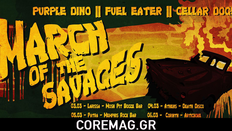 March of the Savages: Purple Dino, Fuel Eater & Cellar Dogs Live στο Death Disco