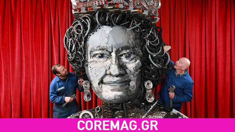 Έφτιαξαν το πορτρέτο της Βασίλισσας Ελισάβετ από ανταλλακτικά αυτοκινήτων