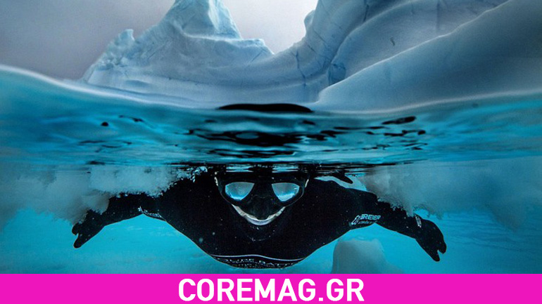 Βούτηξε στα παγωμένα νερά της Ανταρκτικής και κολύμπησε πλάι σε φάλαινες και φώκιες