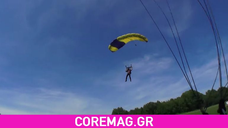 Αλεξιπτωτιστής προσγειώθηκε σε κολόνα