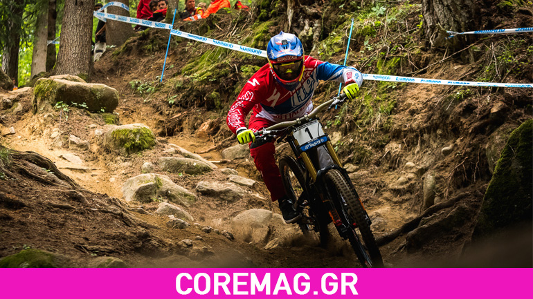 O Aaron Gwin νικητής στο παγκόσμιο πρωτάθλημα downhill