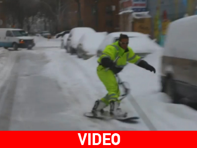 Snowboard στους δρόμους της Νέας Υόρκης Snowboard στους δρόμους της Νέας Υόρκης