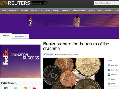Reuters: Ετοιμότητα τραπεζών για επιστροφή στη δραχμή