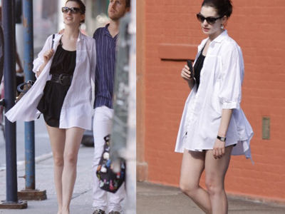 H Anne Hathaway “γυμνή” στο δρόμο