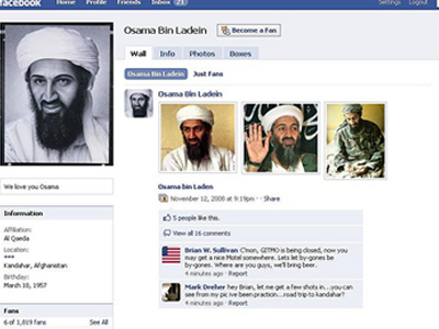Εκτός Facebook ο Οσάμα μπιν Λάντεν