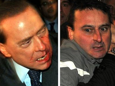 «Ακατάλληλος» για δίκη ο άνδρας που επιτέθηκε στον Μπερλουσκόνι