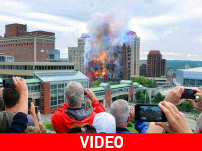 Εντυπωσιακή κατεδάφιση κτηρίου γεμάτη… χρώματα!