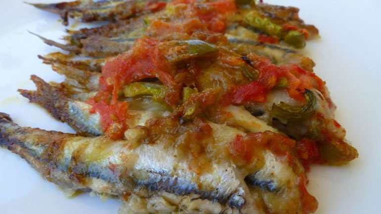 Γαύρος με vinaigrette στον φούρνο