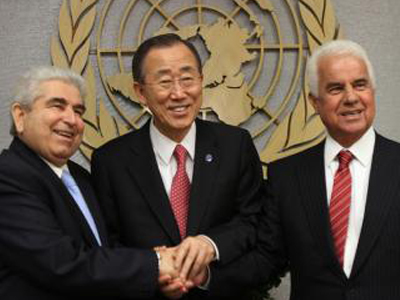 Ενώπιον του Ο.Η.Ε. Χριστόφιας και Eroglu