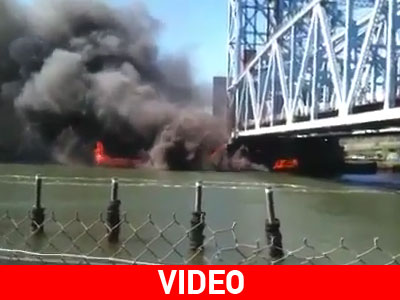 Φωτιά σε γέφυρα του Μανχάταν