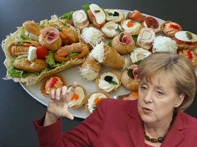 Στα καναπεδάκια η Μέρκελ