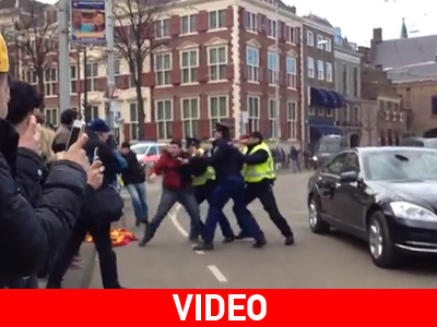 Επιτέθηκαν με μπουκάλι στην αυτοκινητοπομπή του Ερντογάν