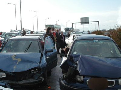 Καραμπόλα στην περιφερειακή οδό Θεσσαλονίκης