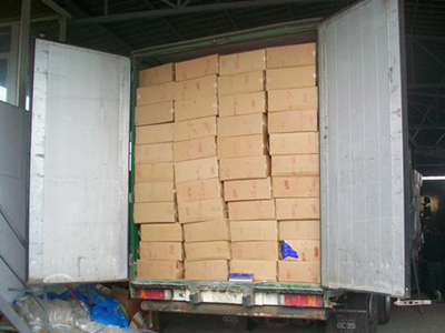 Φωτογραφίες από τα φορτηγά με τα λαθραία τσιγάρα