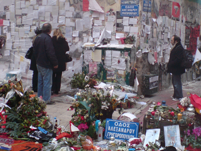 Συγκέντρωση στο σημείο της δολοφονίας του Αλέξη