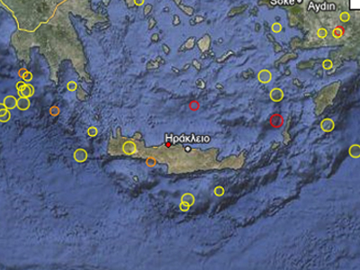 Σεισμός 4,5 Ρίχτερ στο Ηράκλειο Κρήτης