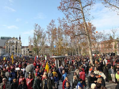 Σλοβενία: Συγκέντρωση συμπαράστασης στον πρώην πρωθυπουργό