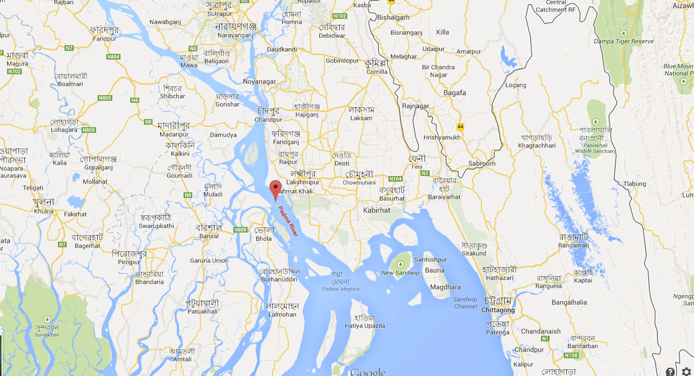 Χάρτης της περιοχής με το σημείο του ναυαγίου