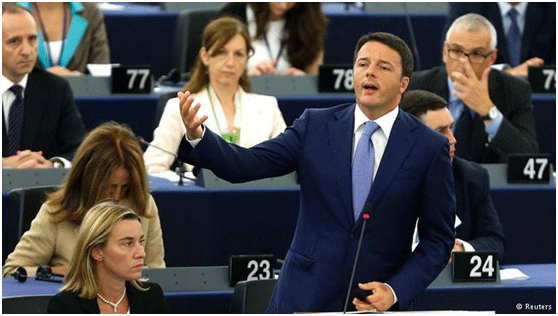O Ματέο Ρέντσι αγορεύει στο Ευρωπαϊκό Κοινοβούλιο