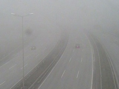 Ομίχλη, στο οδικό δίκτυο της  Μακεδονίας